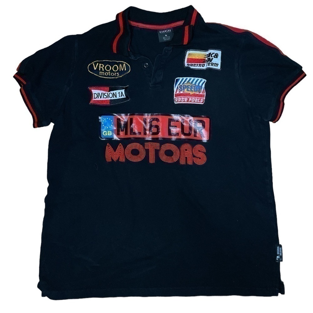 Mad Blue Racing Black Men’s Classy Polo Shirt Ml 16 EUR Motors Vroom Siz…